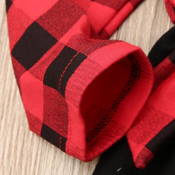 Christmas Buffalo Plaid Girls Red Dress - Picture 4 of 6